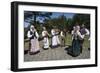 Lithuania, Curonian Spit, Nida, People Wearing Traditional Costumes Playing Music and Dancing-null-Framed Giclee Print