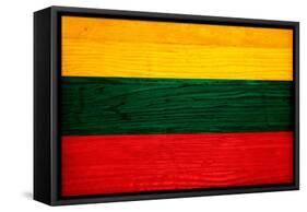 Lithuania Flag Design with Wood Patterning - Flags of the World Series-Philippe Hugonnard-Framed Stretched Canvas