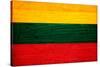 Lithuania Flag Design with Wood Patterning - Flags of the World Series-Philippe Hugonnard-Stretched Canvas