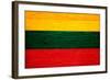 Lithuania Flag Design with Wood Patterning - Flags of the World Series-Philippe Hugonnard-Framed Art Print