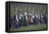 Lithuania, Klaipeda, Curonian Spit, Torch Lit Procession of People Wearing Traditional Clothing-null-Framed Stretched Canvas
