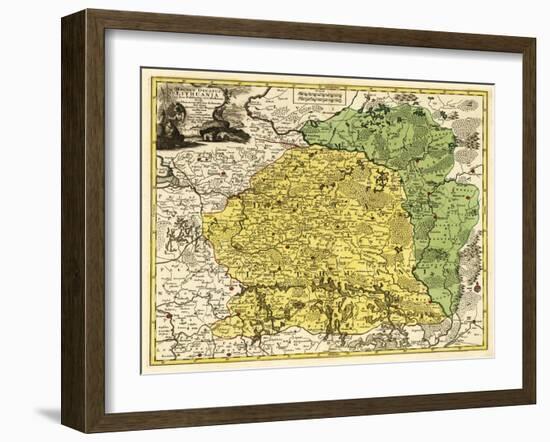 Lithuania - Panoramic Map-Lantern Press-Framed Art Print