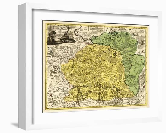 Lithuania - Panoramic Map-Lantern Press-Framed Art Print