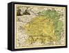 Lithuania - Panoramic Map-Lantern Press-Framed Stretched Canvas