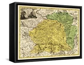 Lithuania - Panoramic Map-Lantern Press-Framed Stretched Canvas