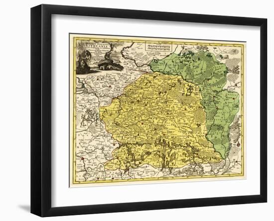 Lithuania - Panoramic Map-Lantern Press-Framed Art Print