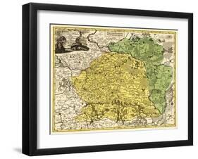 Lithuania - Panoramic Map-Lantern Press-Framed Art Print