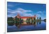 Lithuania, Trakai Historical National Park, Lake Galves and Red Brick Gothic Castle-null-Framed Giclee Print