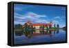 Lithuania, Trakai Historical National Park, Lake Galves and Red Brick Gothic Castle-null-Framed Stretched Canvas