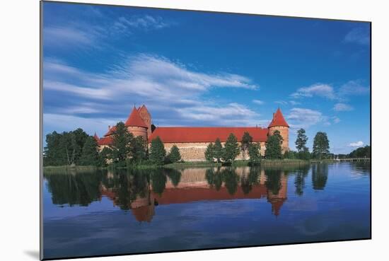 Lithuania, Trakai Historical National Park, Lake Galves and Red Brick Gothic Castle-null-Mounted Giclee Print
