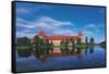 Lithuania, Trakai Historical National Park, Lake Galves and Red Brick Gothic Castle-null-Framed Stretched Canvas