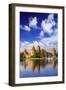 Lithuania, Vilnius. Trakai Castle reflected Galve lake in Lithuania-Miva Stock-Framed Photographic Print