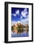 Lithuania, Vilnius. Trakai Castle reflected Galve lake in Lithuania-Miva Stock-Framed Photographic Print