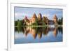 Lithuania, Vilnius. Trakai Castle reflected Galve lake in Lithuania.-Miva Stock-Framed Photographic Print