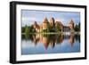 Lithuania, Vilnius. Trakai Castle reflected Galve lake in Lithuania.-Miva Stock-Framed Photographic Print