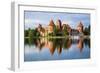 Lithuania, Vilnius. Trakai Castle reflected Galve lake in Lithuania.-Miva Stock-Framed Photographic Print