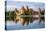 Lithuania, Vilnius. Trakai Castle reflected Galve lake in Lithuania.-Miva Stock-Stretched Canvas