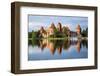 Lithuania, Vilnius. Trakai Castle reflected Galve lake in Lithuania.-Miva Stock-Framed Photographic Print