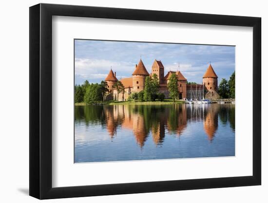 Lithuania, Vilnius. Trakai Castle reflected Galve lake in Lithuania.-Miva Stock-Framed Photographic Print