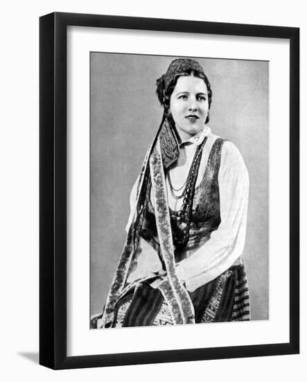 Lithuanian Woman in Traditional Dress, 1936-Geoffrey Portham-Framed Giclee Print