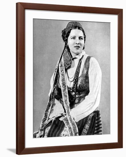 Lithuanian Woman in Traditional Dress, 1936-Geoffrey Portham-Framed Giclee Print