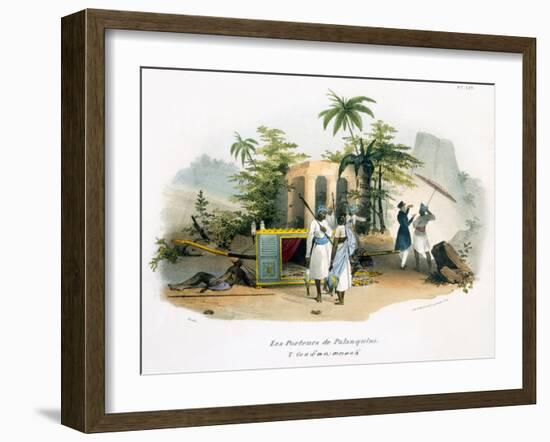 Litter Bearers, 1827-35-M.E. Burnouf-Framed Giclee Print