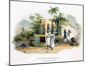 Litter Bearers, 1827-35-M.E. Burnouf-Mounted Giclee Print