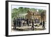 Litter-Bearers Bringing Wounded Men to a Union Army Field Hospital, c.1863-null-Framed Giclee Print