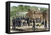 Litter-Bearers Bringing Wounded Men to a Union Army Field Hospital, c.1863-null-Framed Stretched Canvas