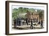 Litter-Bearers Bringing Wounded Men to a Union Army Field Hospital, c.1863-null-Framed Giclee Print