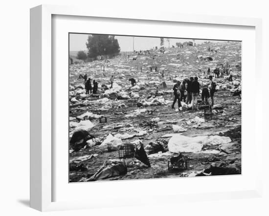 Litter of Woodstock Music Festival-null-Framed Premium Photographic Print