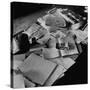 Littered Desk in Study Belonging to Albert Einstein-Ralph Morse-Stretched Canvas