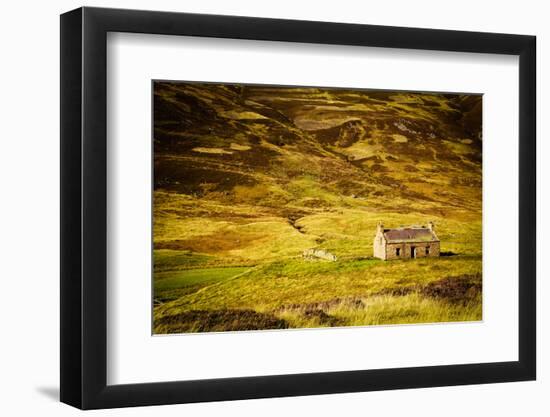 Little Abandoned Stone House in a Middle of a Mountain in the Cairngorms, Scotland, Uk.-pink candy-Framed Photographic Print