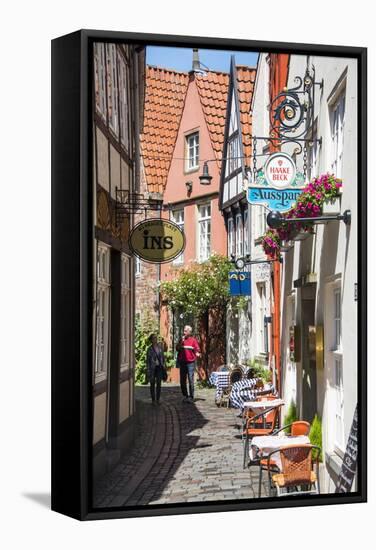 Little Alleys in the Old Schnoor Quarter, Bremen, Germany, Europe-Michael Runkel-Framed Stretched Canvas
