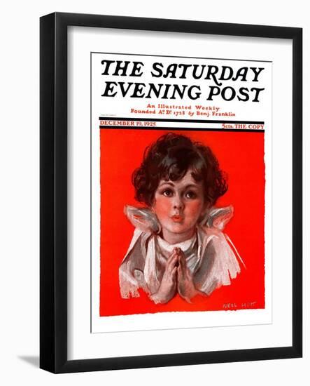 "Little Angel," Saturday Evening Post Cover, December 19, 1925-Neil Hott-Framed Premium Giclee Print