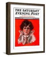 "Little Angel," Saturday Evening Post Cover, December 19, 1925-Neil Hott-Framed Giclee Print