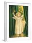 Little Angel with a Little Bell Summons Us to Come to the Christmas Tree-null-Framed Art Print