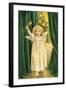 Little Angel with a Little Bell Summons Us to Come to the Christmas Tree-null-Framed Art Print