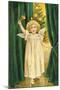 Little Angel with a Little Bell Summons Us to Come to the Christmas Tree-null-Mounted Art Print