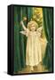 Little Angel with a Little Bell Summons Us to Come to the Christmas Tree-null-Framed Stretched Canvas