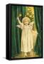 Little Angel with a Little Bell Summons Us to Come to the Christmas Tree-null-Framed Stretched Canvas
