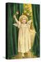 Little Angel with a Little Bell Summons Us to Come to the Christmas Tree-null-Stretched Canvas