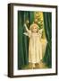 Little Angel with a Little Bell Summons Us to Come to the Christmas Tree-null-Framed Art Print