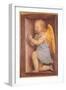 Little angel worshipping, by Bernardino Luini, 16th Century, fresco, cm 49,8 x 33,5 - Italy, Lombar-Bernardino Luini-Framed Art Print