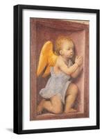 Little angel worshipping-Bernardino Luini-Framed Art Print