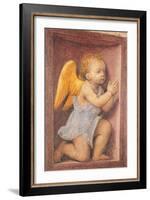 Little angel worshipping-Bernardino Luini-Framed Art Print