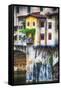 Little Balcony on Ponte Vecchio-George Oze-Framed Stretched Canvas