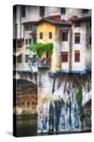 Little Balcony on Ponte Vecchio-George Oze-Stretched Canvas