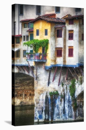 Little Balcony on Ponte Vecchio-George Oze-Stretched Canvas