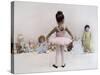 Little Ballerina in Pink with Dolls-Nora Hernandez-Stretched Canvas